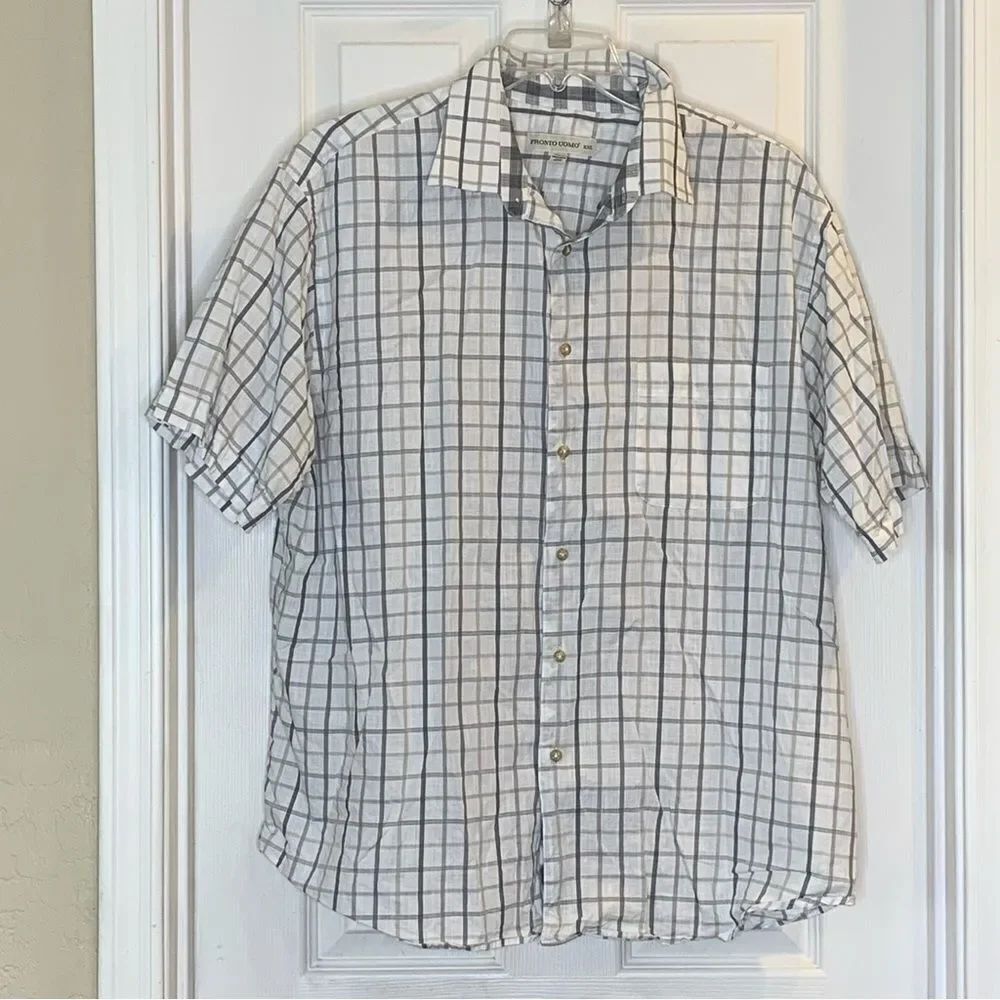 Pronto Uomo Button Down Short Sleeve Shirt Size XXL